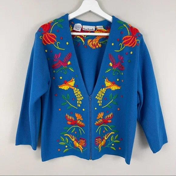 Anne klein embroidered cardigan cheap